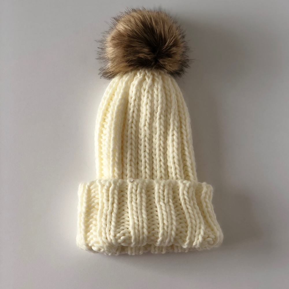 White Knit Beanie
